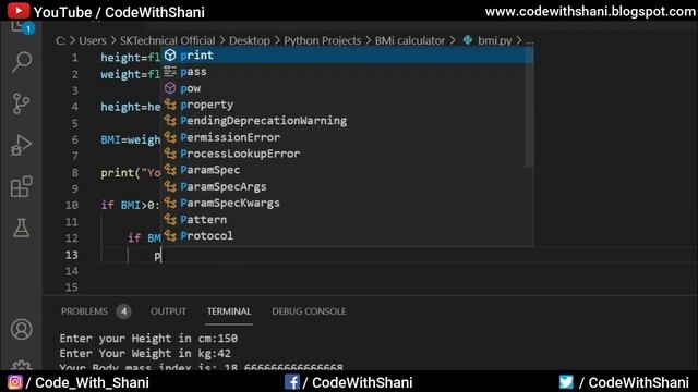 #3 Build Your Own BMI Calculator Using Python in Hindi | BMI Calculator kaise banaye | CodeWithShan смотреть онлайн