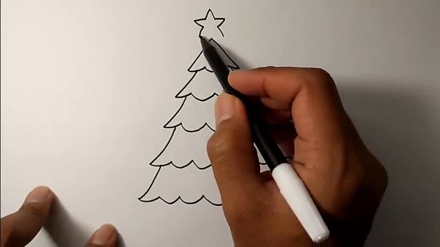 How to draw Christmas tree on simple way | Simple Drawing смотреть онлайн