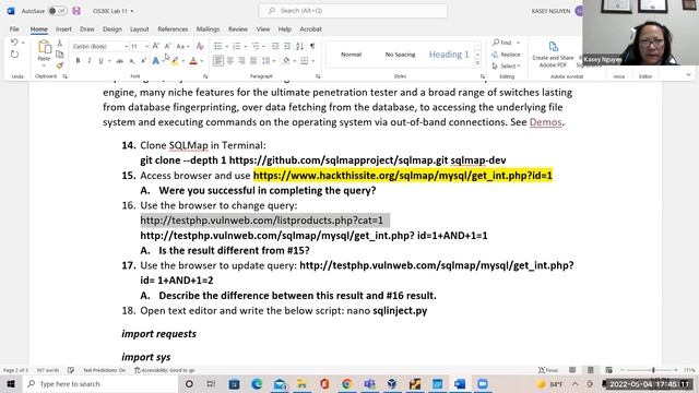 CIS30C Lab 11: CMSMap and SQL injection in Python смотреть онлайн
