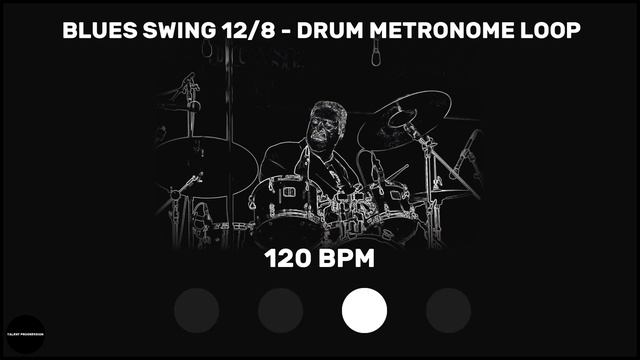 Blues Swing 12/8 | Drum Metronome Loop | 120 BPM смотреть онлайн