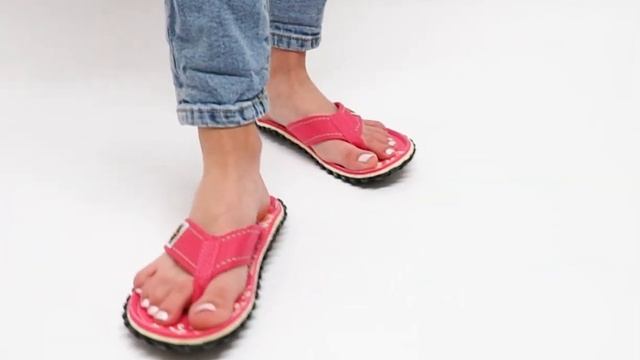 Gumbies ISLANDER Ladies Canvas Flip Flops Pink Hibiscus | Shuperb™ смотреть онлайн