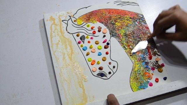 Horse / Abstract Acrylic Painting On Canvas With Palette Knife / Easy Tutorial For Beginners смотреть онлайн