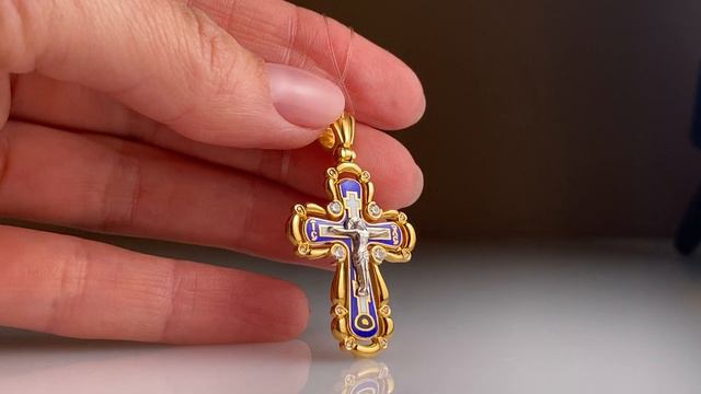 Нательный крест 105 серебро/позолота смотреть онлайн