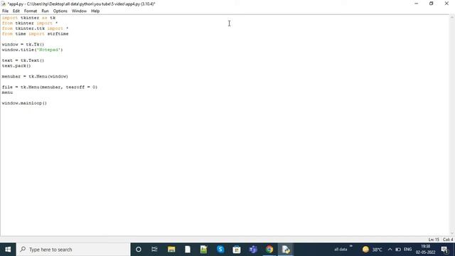 creating a notepad using python смотреть онлайн