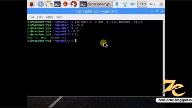 Raspberry pi openGL setup and Hello world program смотреть онлайн