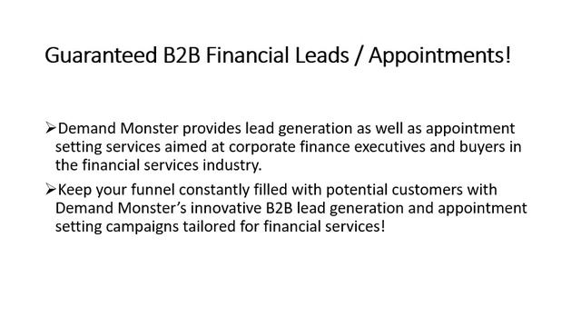B2B Leads or Appointments for Financial Services смотреть онлайн