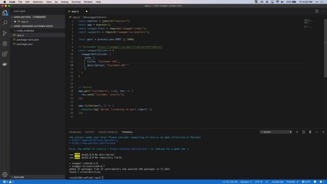 Autogenerating Swagger Documentation with Node & Express смотреть онлайн