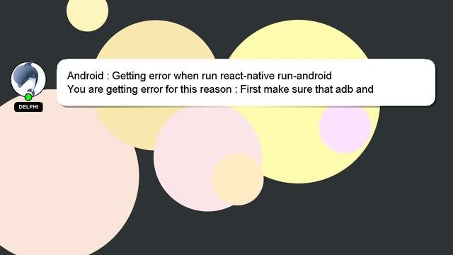 Android : Getting error when run react-native run-android смотреть онлайн