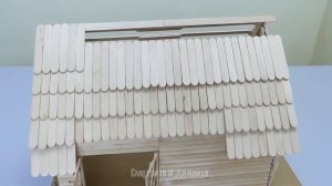 Как сделать милый домик из палочек от мороженого