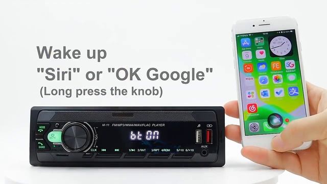 Автомагнитола MP3 плеер, с подключением по Bluetooth, USB, AUX, 12В, 1 DIN смотреть онлайн