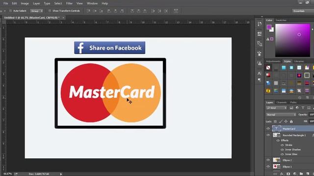 How to create Mastercard logo - Photoshop CC Tutorial смотреть онлайн