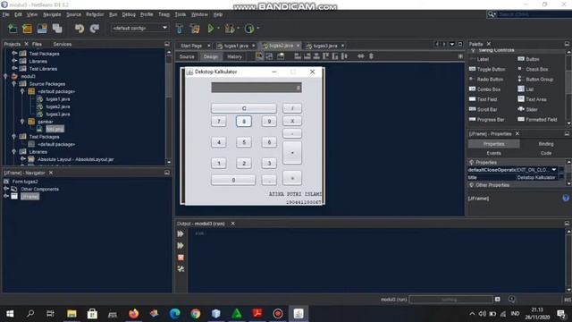 Modul 3 program kalkulator dan layout dengan menggunakan java netbeans. смотреть онлайн