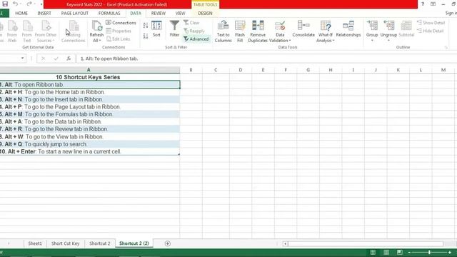 #shortcut #Excel #Ribbon MS Excel Shortcut Keys Series смотреть онлайн