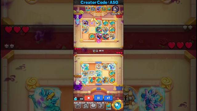 Boreas(4253%) vs Spirt Master (4514%)New combination of Boreas with Knight Statue🫰pvp rush royale смотреть онлайн