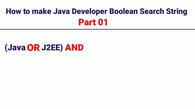 Part 01 | How to make Java Developer Boolean Search String | Java Developer Search String | смотреть онлайн