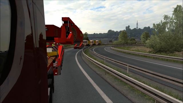 [ETS2 v1.36] 260 Ton. Oversize Industrial Cable Reel + Actros MP4 Convoy смотреть онлайн