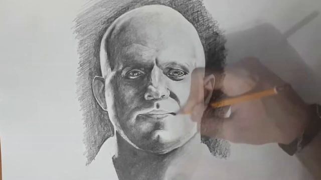 Портрет Федора Емельяненко. Написан карандашом. смотреть онлайн