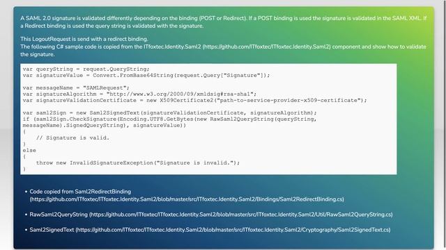 How to verify a SAML signature for HTTP-redirect binding смотреть онлайн
