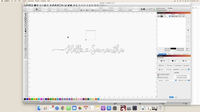 How to use Alternate character Samantha Font on LightBurn software - Mac os
