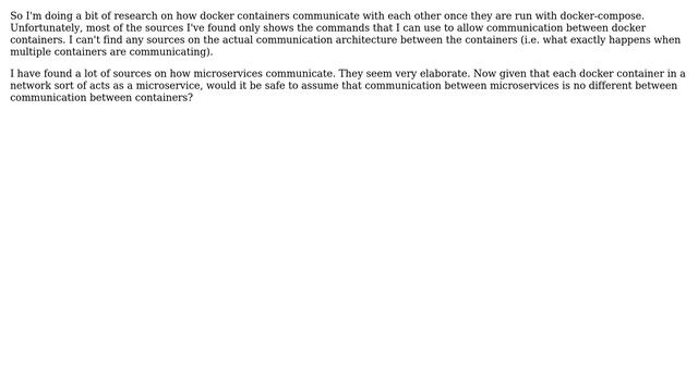 Is there a difference between how docker containers communicate and how microservices... смотреть онлайн