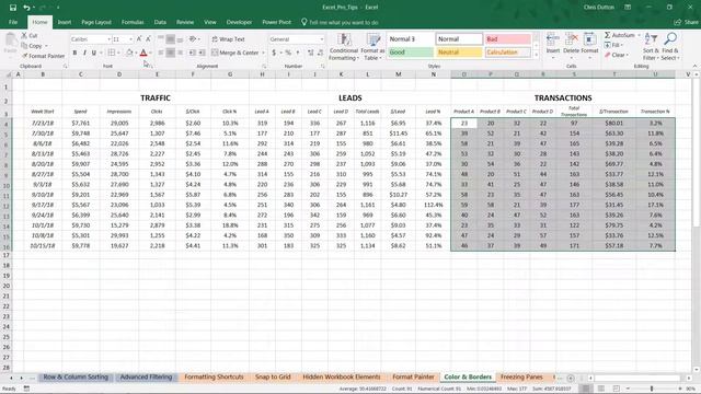 EXCEL PRO TIP: Color & Border Design смотреть онлайн