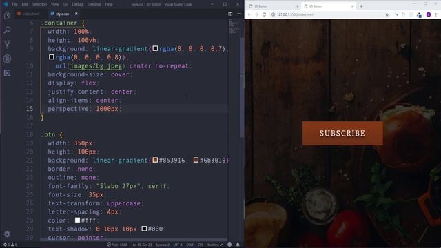 3D Button with HTML and CSS / How to create a 3D button with CSS Transforms and Transitions смотреть онлайн