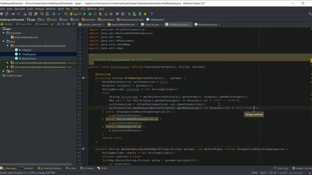 Android http call example with AsyncTask and HttpURLConnection. смотреть онлайн