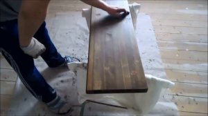 Лестница своими руками, покрытие воском покрашенных ступенек