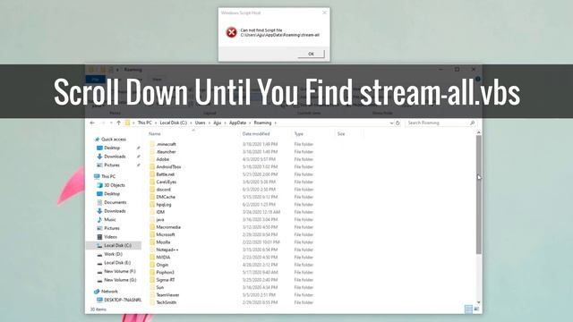 How To Fix Can Not Find Script File "C:\User\AppData\Roaming\stream-all" Error смотреть онлайн