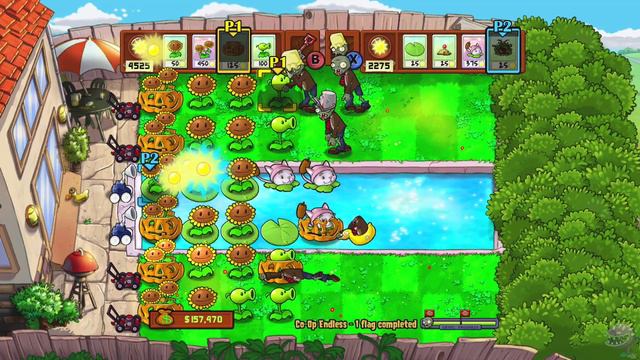 Plants vs Zombies [Xbox One] Co-Op Endless 1-6 Waves | Walkthrough смотреть онлайн