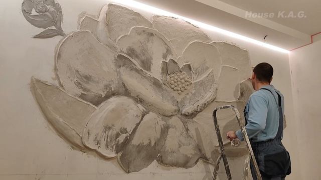 BAS-RELIEF - A FLOWER MADE OF PLASTER AND PUTTY / ЦВЕТОК из ШТУКАТУРКИ и ШПАКЛЕВКИ / БАРЕЛЬЕФ смотреть онлайн