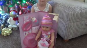♥ Беби Борн кукла BABY BORN doll. Открываем ПОДАРОК от Деда Мороза. Opening a gift from Santa Claus