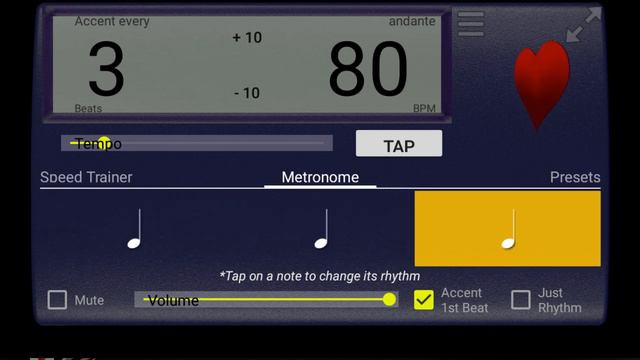 80 BPM 3/4 Metronome Click track featuring Creative Rhythm Metronome App for Android смотреть онлайн