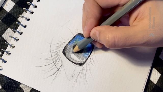 Easy sketch of an eye with colored pencils смотреть онлайн
