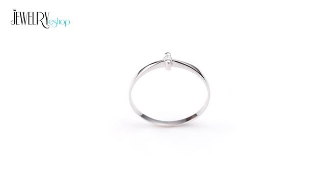 Jewellery - Ring made of white 14K gold - glossy clear brilliant in two-point mount смотреть онлайн