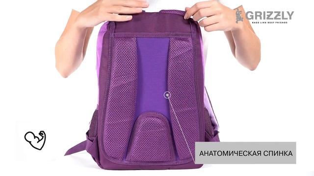 Школьный рюкзак для девочек RG-264-2 с птицами от GRIZZLY смотреть онлайн