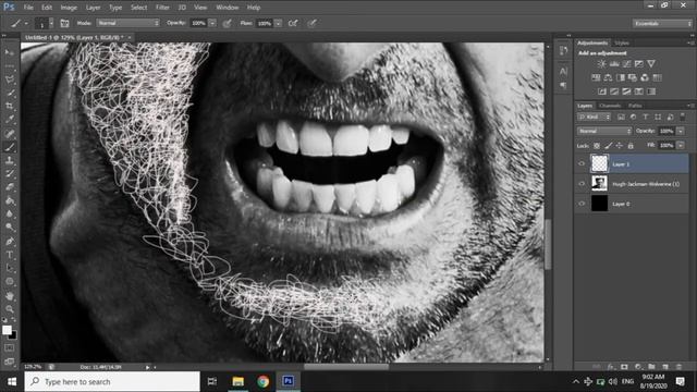 Scribble Art Tutorial I Photoshop CS6 I Hugh Jackman смотреть онлайн