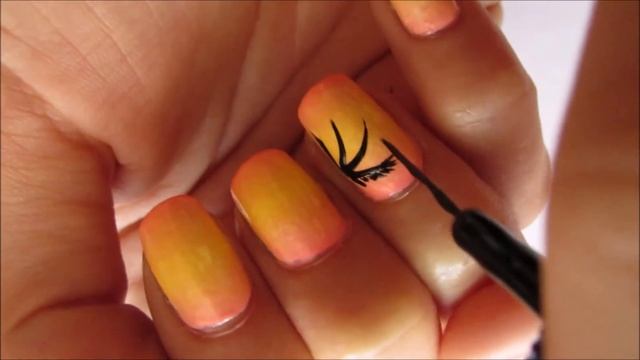 Летен омбре маникюр с палмички// Summer Palm Tree Nail Art