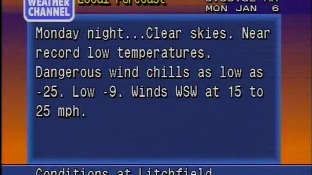 WeatherStar 4000 -11°F with -37°F wind chill 1/5/2014 смотреть онлайн