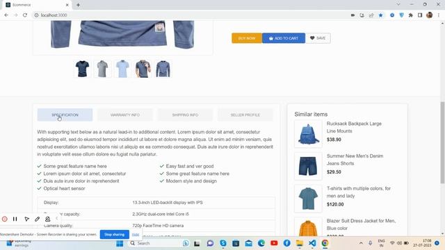 React Free Responsive Ecommerce Website Single Product Page Template Working Demo смотреть онлайн