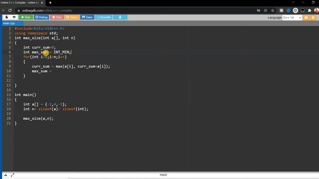 Kadane's Algorithm (Maximum Sum Sub Array) смотреть онлайн