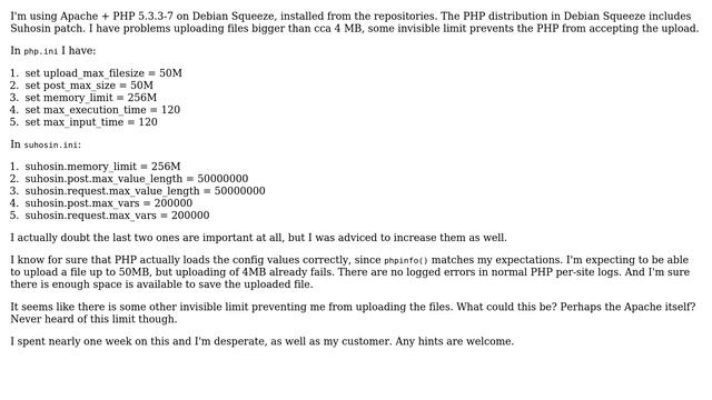 PHP: can't increase maximum upload limit смотреть онлайн