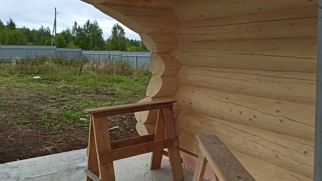 Баня из цельного, строганного бревна смотреть онлайн