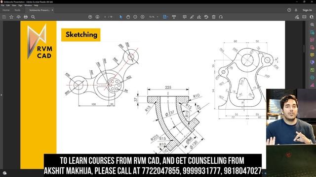 FREE SOLIDWORKS CLASSES by INDIA'S NO.1 TRAINING CENTRE | RVM CAD - Solidworks Sketching & Modeling смотреть онлайн