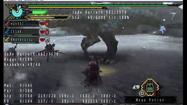 Monster Hunter TRI HD (online hunting ) - Great baggi, Jade Barroth , glacial Akantor - PPSSP смотреть онлайн