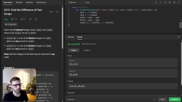 Master Set Operations with Python! | Unique Way to LeetCode 2215. Find the Difference of Two Arrays смотреть онлайн