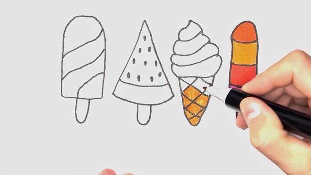 Glitter Ice Cream Toys Drowing Colouring and Painting For kids Toddlers смотреть онлайн