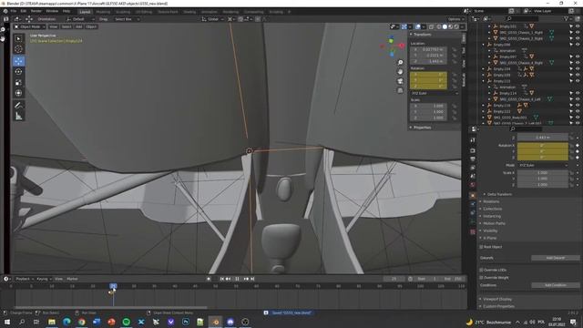 Blender - Landing Gear Animation - timelaps смотреть онлайн