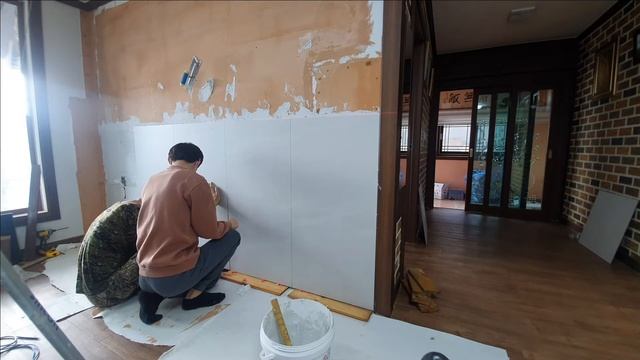 거실아트월 셀프 초보 타일 붙이기 포쉐린타일 600각 무광스톤마블