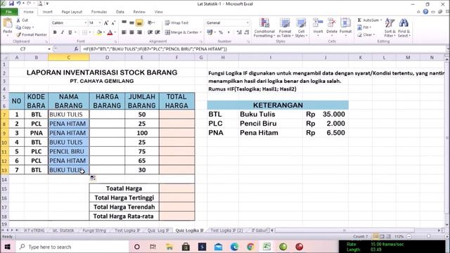 Learn IF functions in Microsoft Excel 2010 , Tutorial Belajar Fungsi Logika IF смотреть онлайн